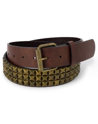 Brown and Golden Studded Belt
