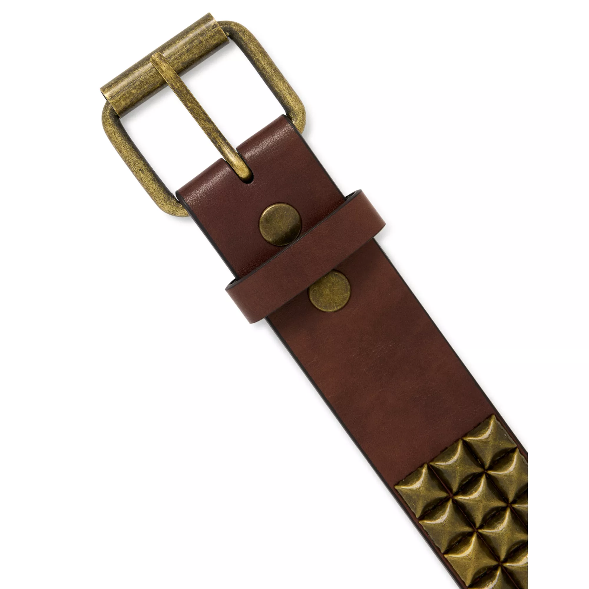 Brown and Golden Studded Belt at Spencer's