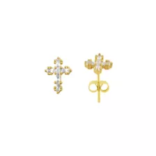 Clear CZ Cross Gold-Tone Stud Earrings - 20 Gauge at Spencer's