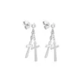 Clear CZ Double Cross Dangle Stud Earrings - 20 Gauge at Spencer's