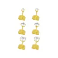 Multi-Pack Clear CZ 14K Gold-Plated Stud Earrings 3 Pair - 20 Gauge at Spencer's