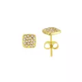 Clear CZ Square 14K Gold-Plated Stud Earrings - 20 Gauge at Spencer's