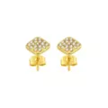 Clear CZ Square 14K Gold-Plated Stud Earrings - 20 Gauge at Spencer's