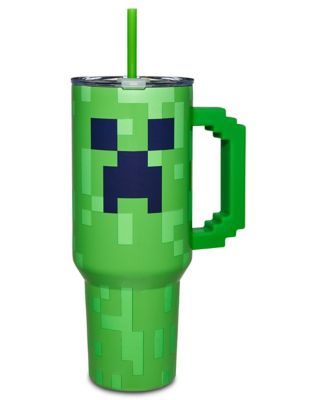 Minecraft Creeper Molded Travel Tumbler with Straw - 40 oz.