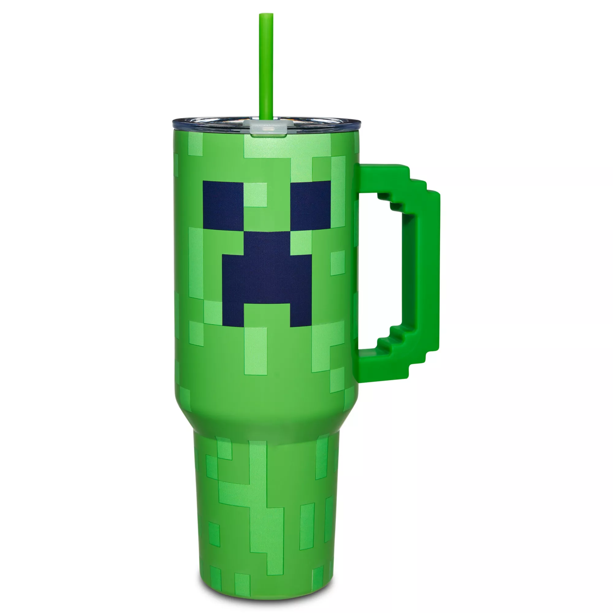 Minecraft Creeper Molded Travel Tumbler with Straw - 40 oz. at Spencer's