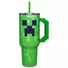 Minecraft Creeper Molded Travel Tumbler with Straw - 40 oz. at Spencer's