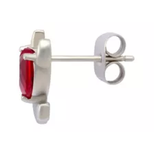 Red CZ Devil Heart Stud Earrings - 20 Gauge at Spencer's