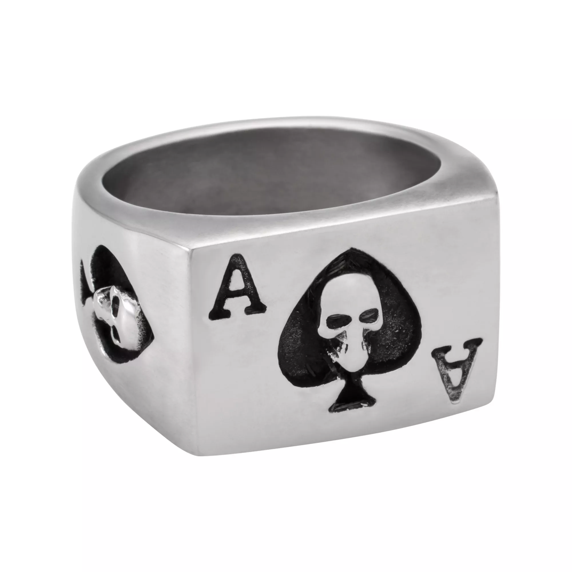 Ace of Spades Skull Signet Ring at Spencer's