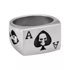Ace of Spades Skull Signet Ring at Spencer's