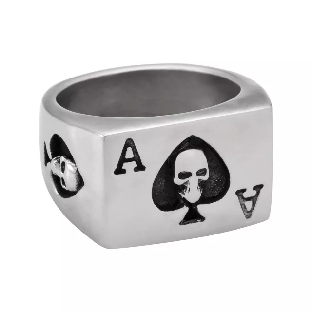 Ace of Spades Skull Signet Ring at Spencer's