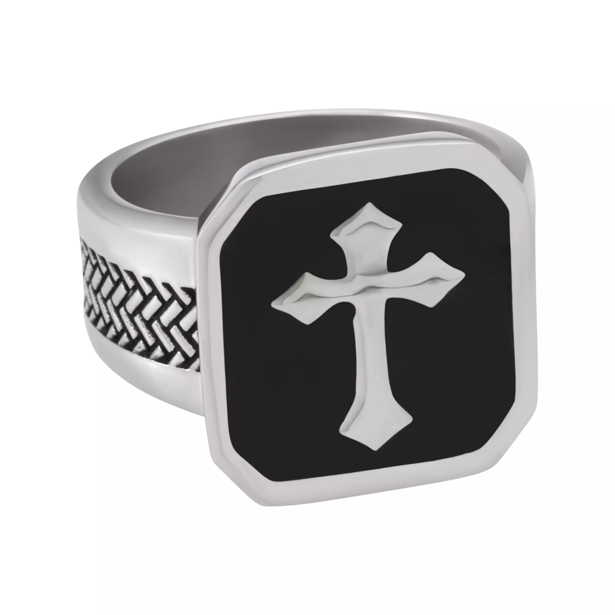 Black Cross Signet Ring at Spencer's