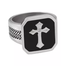Black Cross Signet Ring at Spencer's