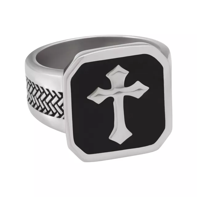 Black Cross Signet Ring at Spencer's
