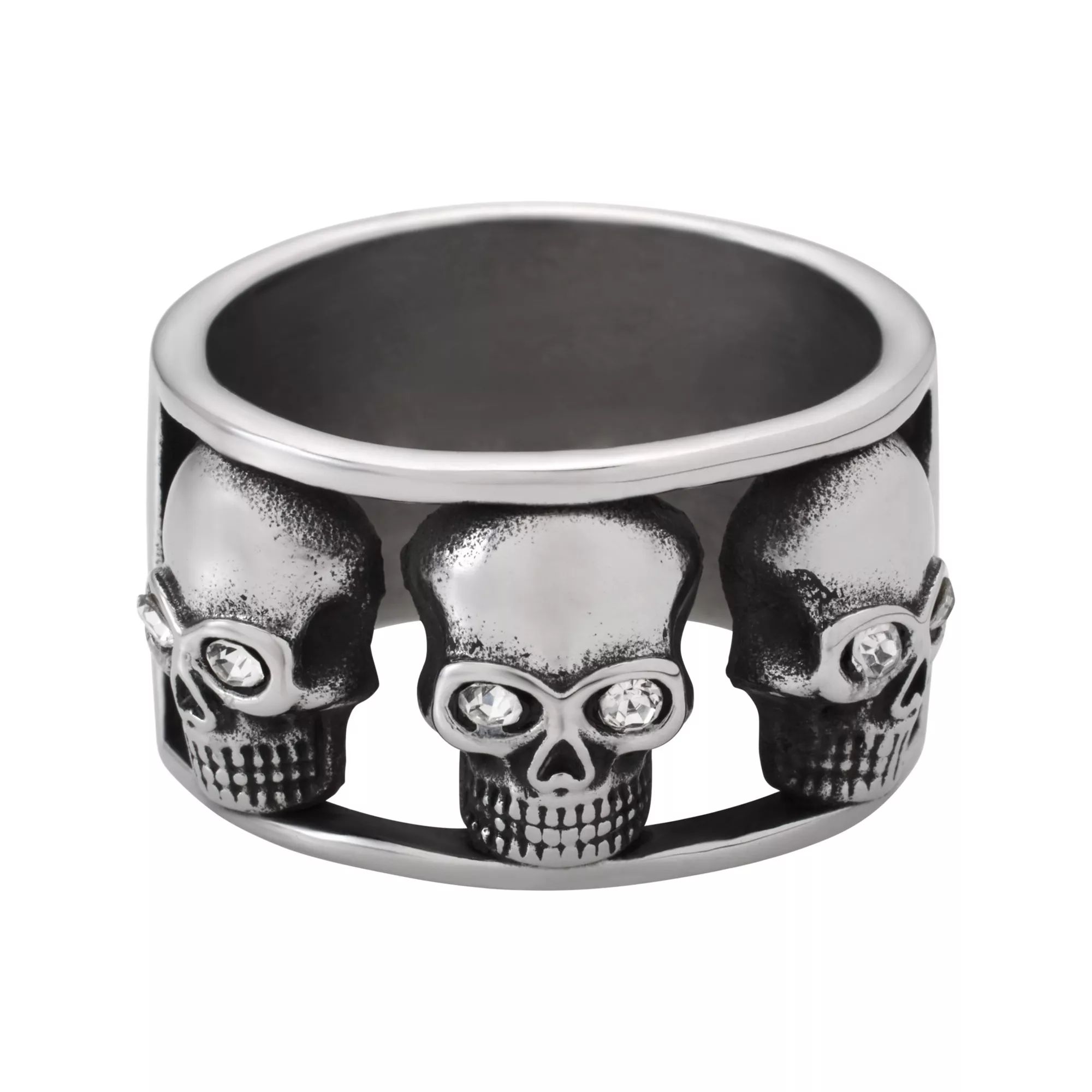 Clear CZ Skull Band Ring at Spencer's