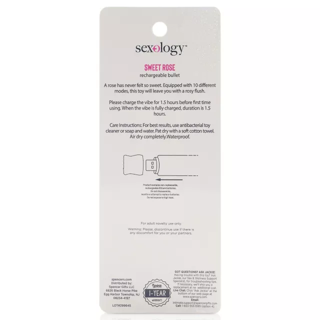 Sweet Rose Rechargeable Bullet Vibrator - Sexology - Spencer's