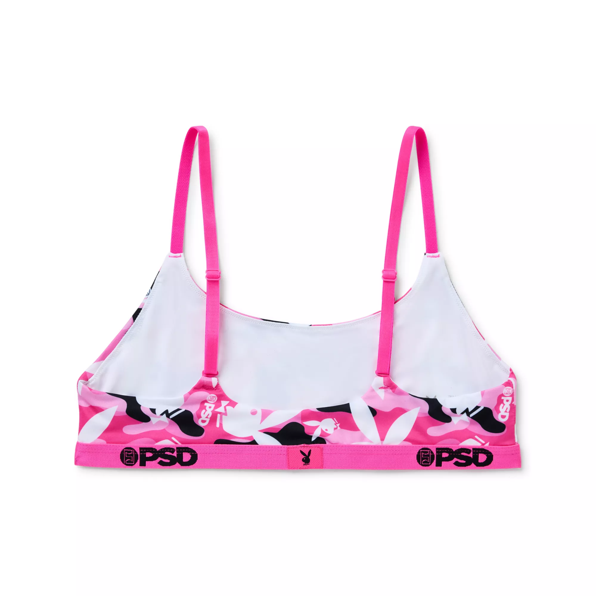 PSD Playboy Bunny Black and Pink Camo Scoop Sports Bra at Spencer's