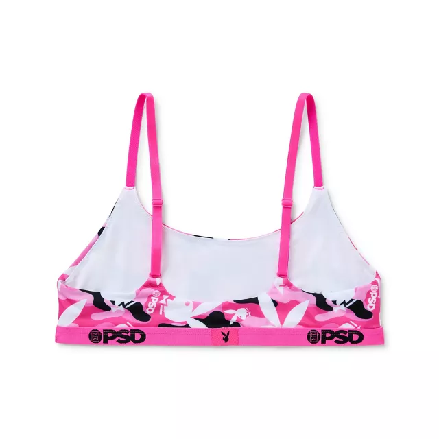 PSD Playboy Bunny Black and Pink Camo Scoop Sports Bra at Spencer's