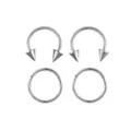 Multi-Pack Spike Titanium Hoop and Horseshoe Rings 4 Pack - 20 Gauge at Spencer's