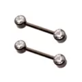 Clear CZ Black-Tone ASTM F-136 Titanium Nipple Barbells - 14 Gauge at Spencer's