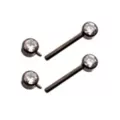 Clear CZ Black-Tone ASTM F-136 Titanium Nipple Barbells - 14 Gauge at Spencer's
