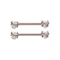 Clear CZ Heart Silver-Plated ASTM F-136 Titanium Nipple Barbells - 14 Gauge at Spencer's