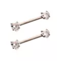 Clear CZ Heart Silver-Plated ASTM F-136 Titanium Nipple Barbells - 14 Gauge at Spencer's