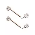 Clear CZ Heart Silver-Plated ASTM F-136 Titanium Nipple Barbells - 14 Gauge at Spencer's