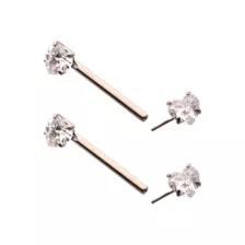 Clear CZ Heart Silver-Plated ASTM F-136 Titanium Nipple Barbells - 14 Gauge at Spencer's