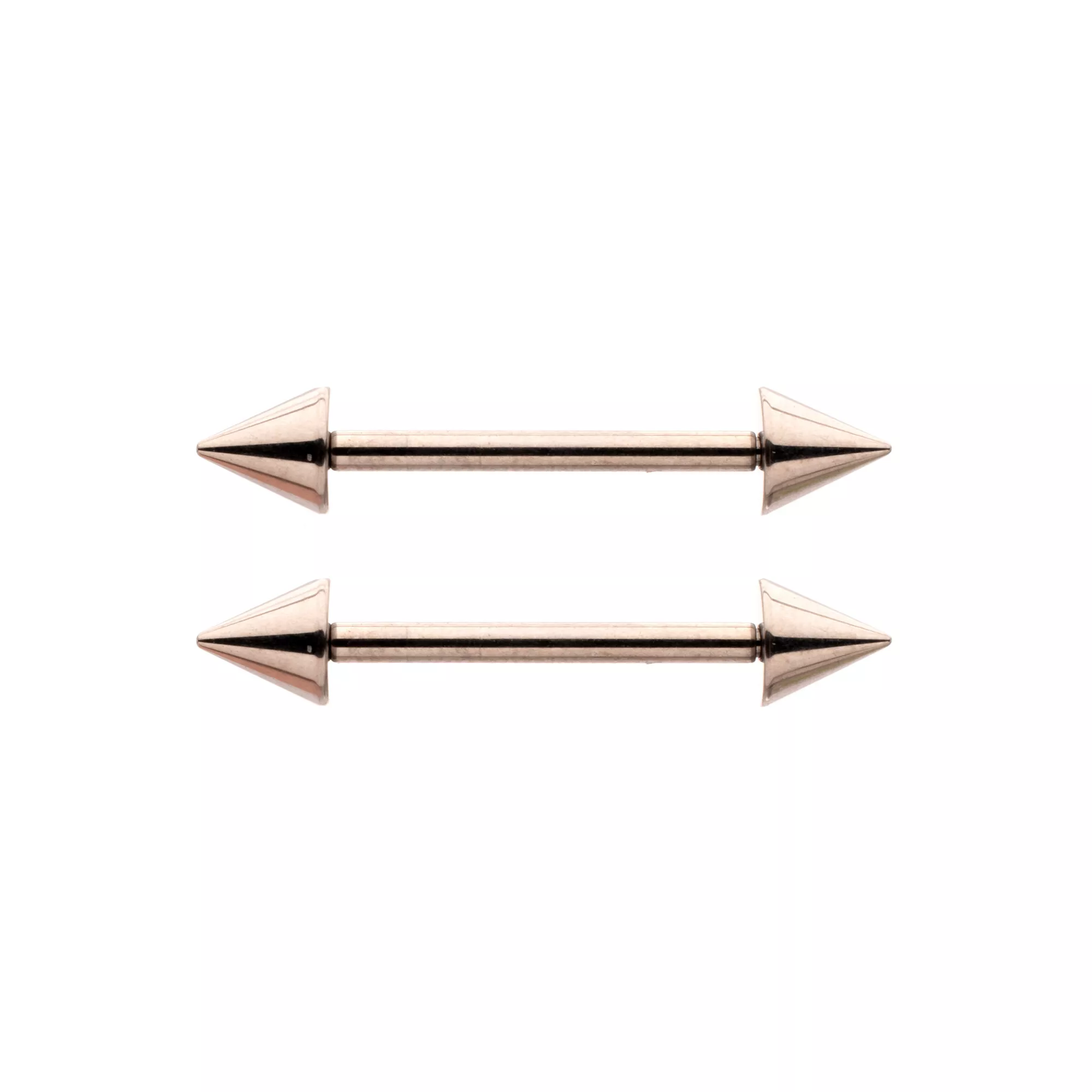 Basic Spiked Titanium Nipple Barbells - 14 Gauge at Spencer's