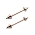 Basic Spiked Titanium Nipple Barbells - 14 Gauge at Spencer's