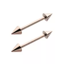 Basic Spiked Titanium Nipple Barbells - 14 Gauge at Spencer's