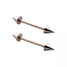 Basic Spiked Titanium Nipple Barbells - 14 Gauge at Spencer's