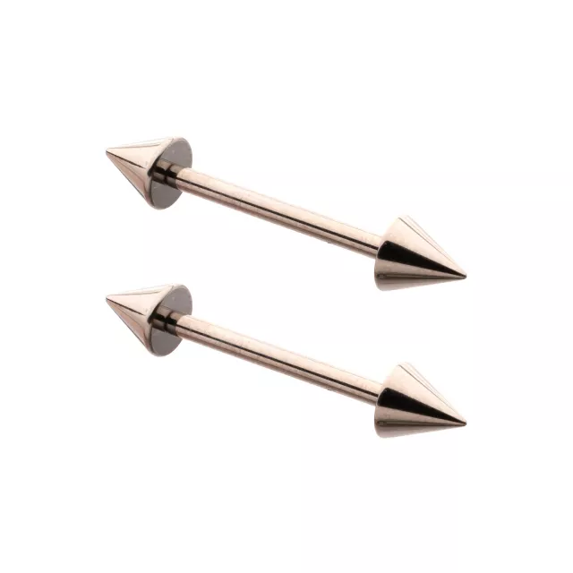 Basic Spiked Titanium Nipple Barbells - 14 Gauge at Spencer's
