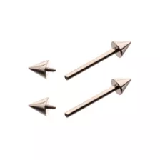 Basic Spiked Titanium Nipple Barbells - 14 Gauge at Spencer's