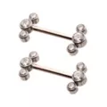 Clear CZ Cluster Silver-Plated ASTM F-136 Titanium Nipple Barbells - 14 Gauge at Spencer's