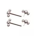 Clear CZ Cluster Silver-Plated ASTM F-136 Titanium Nipple Barbells - 14 Gauge at Spencer's