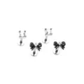 Multi-Pack Clear CZ and Black Bow Labret Rings 4 Pack - 16 Gauge at Spencer's