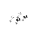 Multi-Pack Clear CZ and Black Bow Labret Rings 4 Pack - 16 Gauge at Spencer's