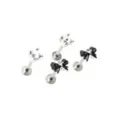 Multi-Pack Clear CZ and Black Bow Labret Rings 4 Pack - 16 Gauge at Spencer's