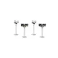 Multi-Pack Clear CZ and Black Bow Labret Rings 4 Pack - 16 Gauge at Spencer's