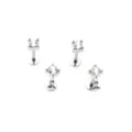 Multi-Pack Clear CZ Square Dangle Labret Rings 4 Pack - 16 Gauge at Spencer's
