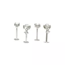 Multi-Pack Clear CZ Square Dangle Labret Rings 4 Pack - 16 Gauge at Spencer's