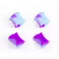 Multi-Pack Blue and Purple Heart and Round Silicone Tunnels - 2 Pair at Spencer's