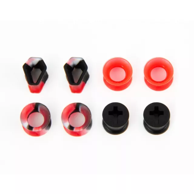 Multi-Pack Black and Red Marbled Silicone Gothic Coffin Tunnels - 4 Pair at Spencer's