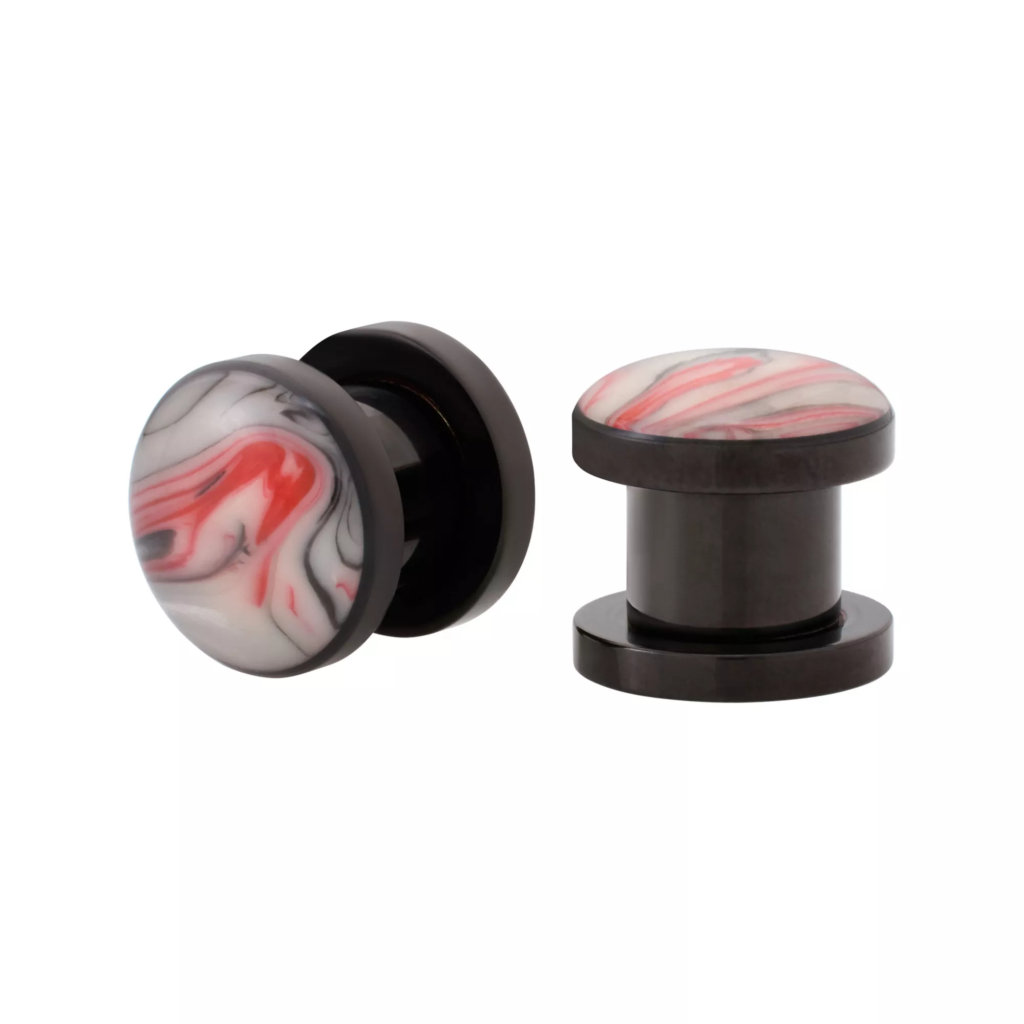 Red and White Marble Plugs at Spencer's