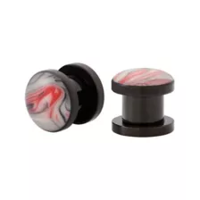 Red and White Marble Plugs at Spencer's
