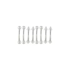 Multi-Pack Spike and Ball Silver-Tone Titanium Curved Barbells 8 Pack - 16 Gauge at Spencer's