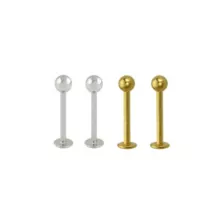Multi-Pack Silver- and Gold-Tone Titanium Labret Lip Rings 4 Pack - 16 Gauge at Spencer's