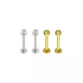 Multi-Pack Silver- and Gold-Tone Titanium Labret Lip Rings 4 Pack - 16 Gauge at Spencer's