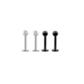 Multi-Pack Black and Silver-Tone Titanium Labrets 4 Pack - 16 Gauge at Spencer's